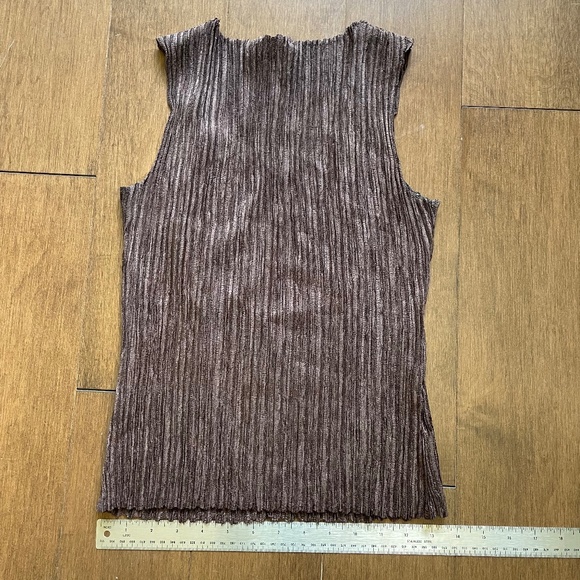 Jacket Tank Set Chocolate Ruffle Glam Crinkle Pleat - Picture 5 of 10